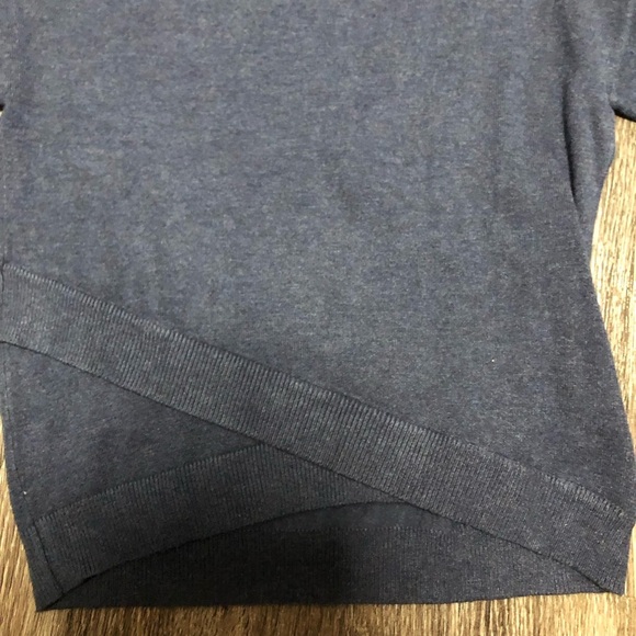 Zara Kids Girls Navy Blue Knit Sweater with Asymmetrical Hem - Size 7 - Picture 2 of 4